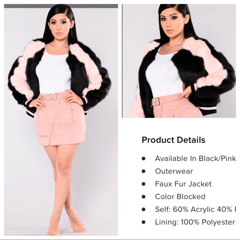 🔥💥PINK VARSITY FAUX FUR COAT